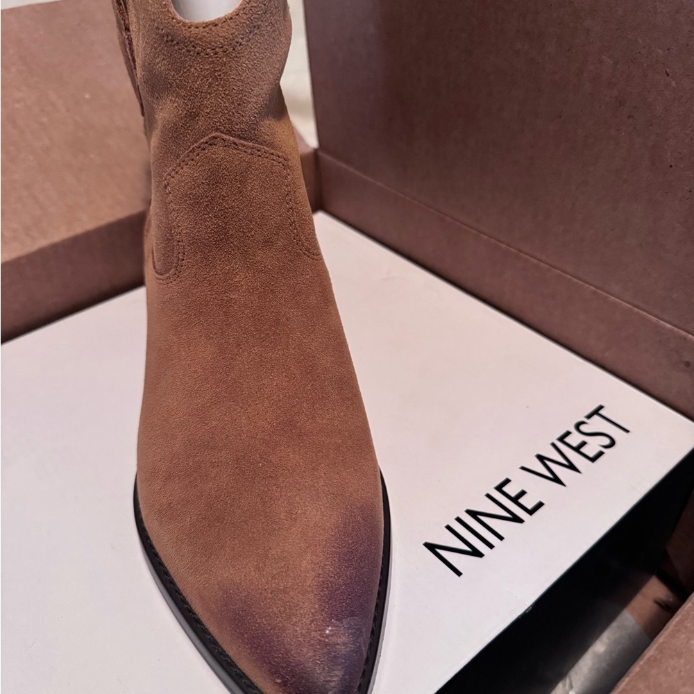 Nine West Western Ankle Boot with Pointed Toe Booties - Picture 2 of 8